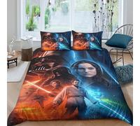 EVMILA Star Wars Quilt Cover Comforter Covers 3D Printed Jedi Knight Duvet Cover for Boys Girls with Pillow Cases Soft Microfiber Bedding Set with Zipper Closure 3 Pieces Double(200x200cm)