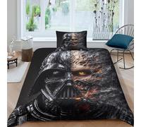 EVMILA Star Wars Quilt Cover for Boys Girls Comforter Covers 3D Printed Darth Vader Duvet Cover Bedding Set Soft Microfiber with Zipper Closure with Pillow Cases 3 Pieces Single(135x200cm)