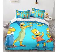 EVMILA The Simpsons Duvet Cover 3D Printed for Boys Girls Quilt Cover Comforter Covers with Zipper Closure with Pillow Cases Bedding Set Soft Microfiber 3 Pieces King(220x240cm)