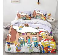 EVMILA The Simpsons Duvet Cover for Boys Girls Comforter Covers Quilt Cover 3D Print with Pillow Cases Soft Microfiber Bedding Set with Zipper Closure 3 Pieces Double(200x200cm)