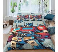 EVMILA Transformers for Boys Girls 3D Print Optimus Primes Duvet Cover Quilt Cover Comforter Covers Soft Microfiber with Pillow Cases with Zipper Closure Bedding Set 3 Pieces King(220x240cm)