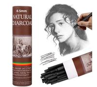 EVNEED 25 Pcs Willow Charcoal Sticks,Soft Black Drawing Charcoal for Sketching and Drawing Art Sketch Artists Supplies, 5.7 Inch in Length,4-5MM