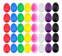 EVNEED 40 Pcs Plastic Egg Shakers Set Percussion Musical Egg Maracas Kids Toys with 8 Colors for Babies Toddlers Toys Music Learning DIY Painting,easter eggs,Eggs Shakers Instrument Toys for Class