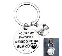 EVNFTUU Funny Keyring,Beard Gifts,You're My Favorite Weirdo Keyring,Keyrings For Men,Men Valentine's Day,Anniversary Birthday Gifts