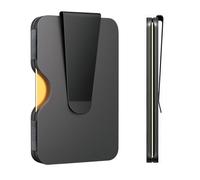 Evnojy Slim RFID Blocking Wallet for Men, Black, Carbon Fiber, Aluminum, Minimalist, RFID Protected, 2 Pockets, 2 Sections, Adults, Unisex-Adults