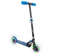 EVO Childrens Light Up Inline Scooter | Kids Push 2 Wheeled With Adjustable Handle Height | Easy Foldable Scooter For Boys And Girls| Kick Scooter For