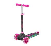 EVO Eclipse Light-Up 3 Wheeled Scooter | Kids Push Scooter With Adjustable Handle Height | Adjustable Handle Height For Boys And Girls| Kick For Kids Aged 3-12 (Pink)