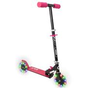 Evo EVO Childrens Light Up Inline Scooter | Kids Push 2 Wheeled Scooter With Adjustable Handle Height | Easy Foldable Kids' Scooter For Boys And Girls| Kick Scooter For Kids Age 5+