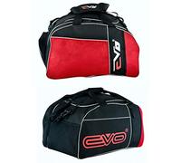EVO Fitness Duffle Bag with Shoes Compartment and Wet Mesh Pocket Gym Sports Kit Backpack Football Travel Duffel Bag with Shoulder Straps Training MMA Boxing Men Women (Black/Red)