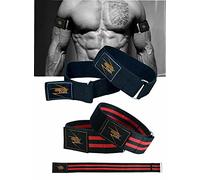 EVO Fitness PAIR Occlusion Training Bands Hook Bodybuilding Blood Flow Restriction bfr Straps Elastic Gym Workout Wraps (Red)