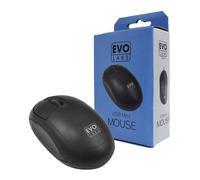 Evo Labs MO-001 Wired USB Mini Plug and Play Mouse, 800 DPI Optical Tracking, 3 Button with Scroll Wheel, Ambidextrous Design for PC / Mac / Laptop, Matte Black