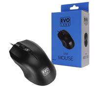 Evo LabsUSB Wired Optical Mouse 800dpi, 3 Button, Scroll Wheel, Black, MO-128
