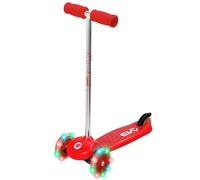 Evo Light-Up Move 'N' Groove Childrens Scooter 3 Wheeled Tri Scooter Tilt To Turn Toddler Scooter With Light Up Wheels Kids Push Scooter Aged 2+ (Light up Wheels, Red)