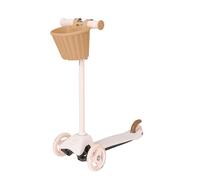 EVO Mini Cruiser Pink Scooter With Toy Basket For Kids | Kids Push With Adjustable Height Handles | Childrens Balance 3-Wheeled Scooter | Kick Aged 2-7