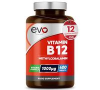 EVO Nutrition Vitamin B12 1000mcg Methylcobalamin, 400 Vegan Tablets | High strength, reduction of tiredness & fatigue, 13 month supply, made in the UK.