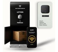 EVO Smart Parcel Box - Wall-Mounted Secure Parcel Delivery Box with Smart Sensor & Instant Notifications, Anti-Theft Lock, Weatherproof Steel Mailbox - Black