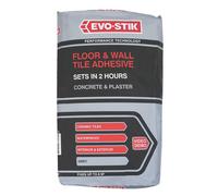 EVO-STIK Fast Set Floor & Wall Tile Adhesive for Wood, Concrete and Plaster Grey - 20kg