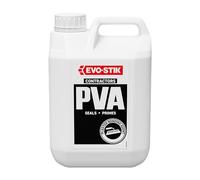 EVO-STIK Contractors PVA Adhesive - 5L - White Liquid Dries Clear - Sealer & Primer for Plastering - Interior Bonding Agent for Porous Surfaces - Improves Adhesion & Reduces Surface Porosity