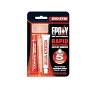 EVO-STIK Epoxy Rapid Tubes - 2-Part Multipurpose Epoxy Adhesive | Solvent-Free, Fast-Setting, High-Strength Bond for Metal, Wood, Ceramics & More 2 X 15ml Tubes