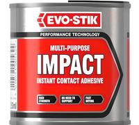 Evo-Stik Fast Drying Strong Hold Impact Adhesive Contact Glue 250ml Tin, High Strength Bond for Wood, Metal, Rubber, Leather, and Plastics - Solvent-Based, Pack of 1