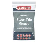 EVO-STIK Floor Tile Grout, Fast Setting Grey - 5kg - For Wood and Concrete Floors - Waterproof - For Interior and Exterior Use