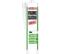 Evo-Stik Frame Silicone Sealant, Ideal for Door and Window Frames, Highly Waterproof, Permanently Flexible, Lasts up to 25 Years, Colour: White, Size: 290ml