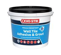 EVO-STIK Mould Resistant Wall Tile Adhesive & Grout White - 2.5L - 2-in-1 Adhesive & Grout for Bathrooms - Ready-Mixed - Waterproof - Kitchens &