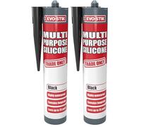 EVO-STIK Multipurpose Silicone Sealant Black - Waterproof & Mould Resistant - For Interior and Exterior Use (Pack of 2)