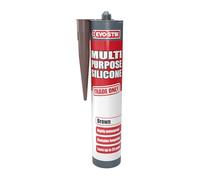 EVO-STIK Multipurpose Silicone Sealant, Waterproof + Mould Resistant, For Interior and Exterior Use, Colour: Brown