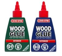 Evo-Stik Resin Wood Adhesive 125ml - Interior & Exterior Twin Pack | Extra Strong, Fast Setting Wood Glue | Includes Interior PVA & Weatherproof Adhesive for Woodworking & DIY
