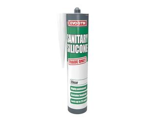 EVO-STIK Sanitary Silicone Sealant Clear - For Kitchens and Bathrooms | Waterproof & Mould Resistant