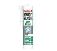 EVO-STIK Sanitary Silicone Stay Clear - 290ml - Premium Sanitary Sealant - Stops Mould -Stays Clear for Life