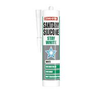 EVO-STIK Sanitary Silicone Stay White - 280ml - Premium Sanitary Sealant - Stops Mould - Stays White for Life