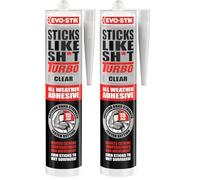 EVO-STIK Sticks Like Sh*t Turbo CLEAR Adhesive - 290ml - All Weather - Fast Setting - Extreme Temperature & Movement Resistant (Pack of 2)