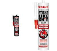 EVO-STIK Sticks Like Turbo Adhesive, All Weather, Fast Setting, Extreme Temperature & & Sticks Like Sh*t Adhesive, All Weather, Extreme Temperature & Movement Resistant, Colour: Clear, Size: 290ml