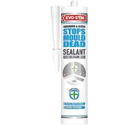 EVO-STIK Stops Mould Dead Silicone Sealant Clear - 280ml - Stops Mould Growth and Fungi - Ideal For High Humidity Areas
