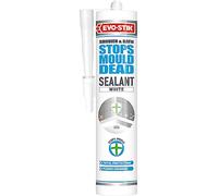 EVO-STIK Stops Mould Dead Silicone Sealant, Stops Mould Growth and Fungi, Colour - White, Size 280ml