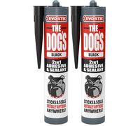 EVO-STIK THE DOG'S Adhesive & Sealant Black - 290ml - Solvent Free - High Strength - Multi-purpose and Waterproof (Pack of 2)