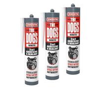 EVO-STIK THE DOG'S Hybrid Adhesive & Sealant - 2-in-1, Paintable, Waterproof, UV Resistant - For Interior & Exterior Use - White - 290ml (Pack of 3)
