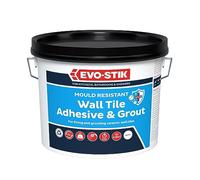EVO-STIK Wall Tile Adhesive and Grout White 1L - Mould Resistant - Waterproof - Ready to Use