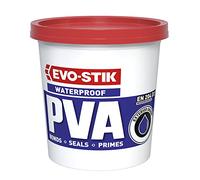 EVO-STIK Waterproof PVA, Adhesive, Primer, Sealer and Dustproofer, Conforms to EN 204 D3, Colour: White, Size: 1L