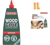 Evo-Stik RW1 Resin W Extra Fast Interior Wood Adhesive 1 Litre