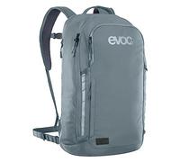 EVOC COMMUTE 22 Backpack (bike backpack, incl. ventilation system, laptop compartment, reflective print, weight: 860 g, dimensions: 17 x 28 x 52 cm, volume: 22 l), steel