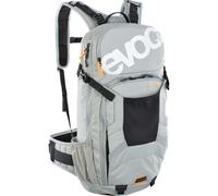 EVOC FR ENDURO 16 technical bike backpack for bike tours (LITESHIELD BACK PROTECTOR 95%, helmet holder, protectors, tool compartment, hydration bladder compartment 3l, Size: M/L), Stone Grey