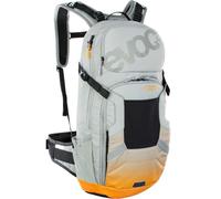 EVOC FR ENDURO E-RIDE 16 e-bike backpack, bike rucksack (padded compartment for spare battery, BELT FIXING SYSTEM, CONTROL DISPLAY POCKET, LITESHIELD BACK PROTECTOR), Stone Grey/Light Orange