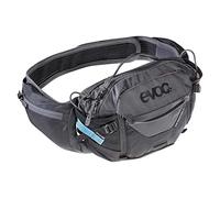 EVOC Hip Pack PRO 3 Hip Bag for Bike Tours & Trails (3L Capacity, Airflow Contact System, AIRO Flex Hip Belt, Venti Flap System, Bottle Storage), Black/Carbon Grey