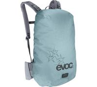 EVOC RAINCOVER SLEEVE backpack rain cover for outdoor adventures (waterproof, reflective print, rear light clip, flexible size adjustment with drawstring, taped seams, size: L), Steel/Grey