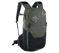 EVOC RIDE 12 backpack, dark olive - black | Protektor cycling backpack, trekking backpack for trails & everyday use, clever pocket organisation, AIR-PAD back padding