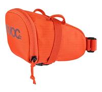 EVOC SEAT BAG saddle bag for compact storage under the seat; under seat bicycle bag (0.5l capacity, lightweight, quick assembly thanks to buckle, reflective logo), Orange