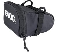 evoc SEAT Bag Saddle Bag for More Storage Space (0.3L, Extremely Lightweight, Quick Assembly with Buckles, Reflective Logo), Black, Black, S, SEAT Bag